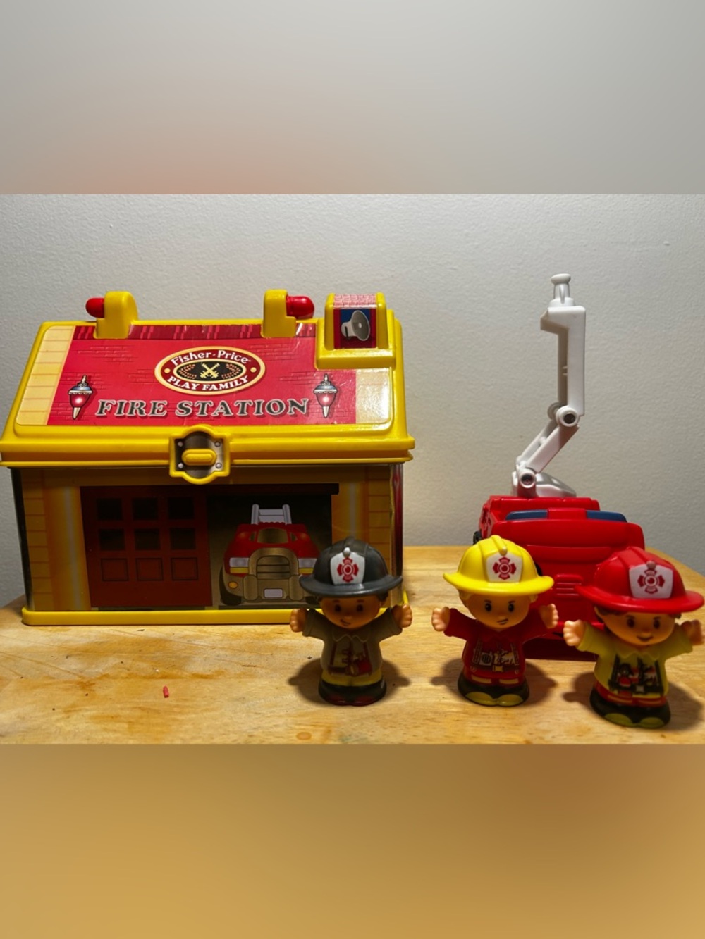 Fisher Price Little People Fire Station Set + Fire Truck & Figures Bundle